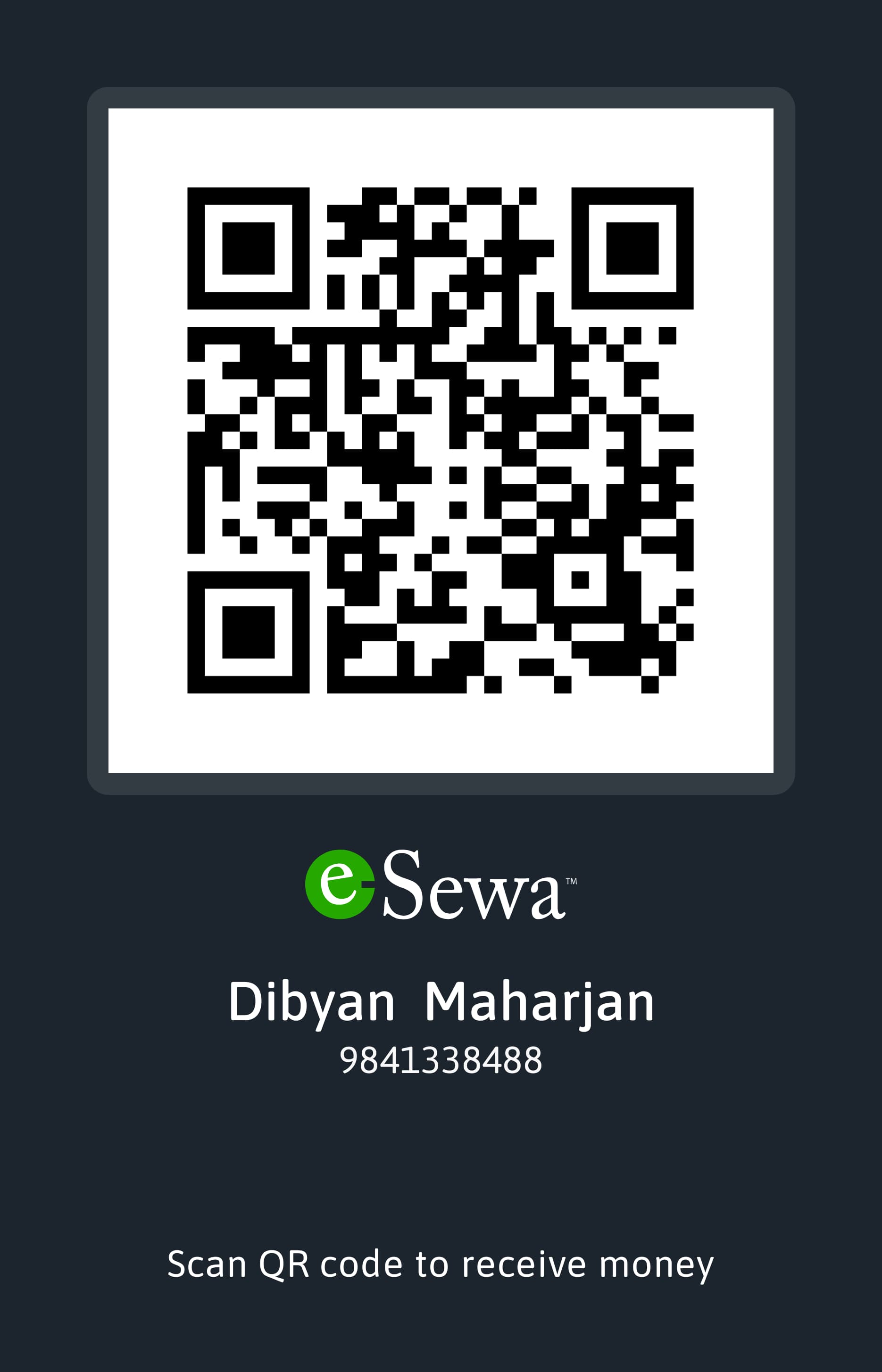 eSewa QR code for supporting LocoXperts platform upkeep